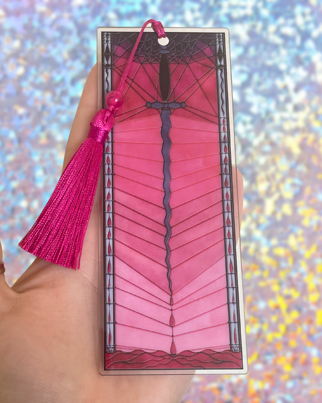Stained Glass Sword - Bookmark with Tassel